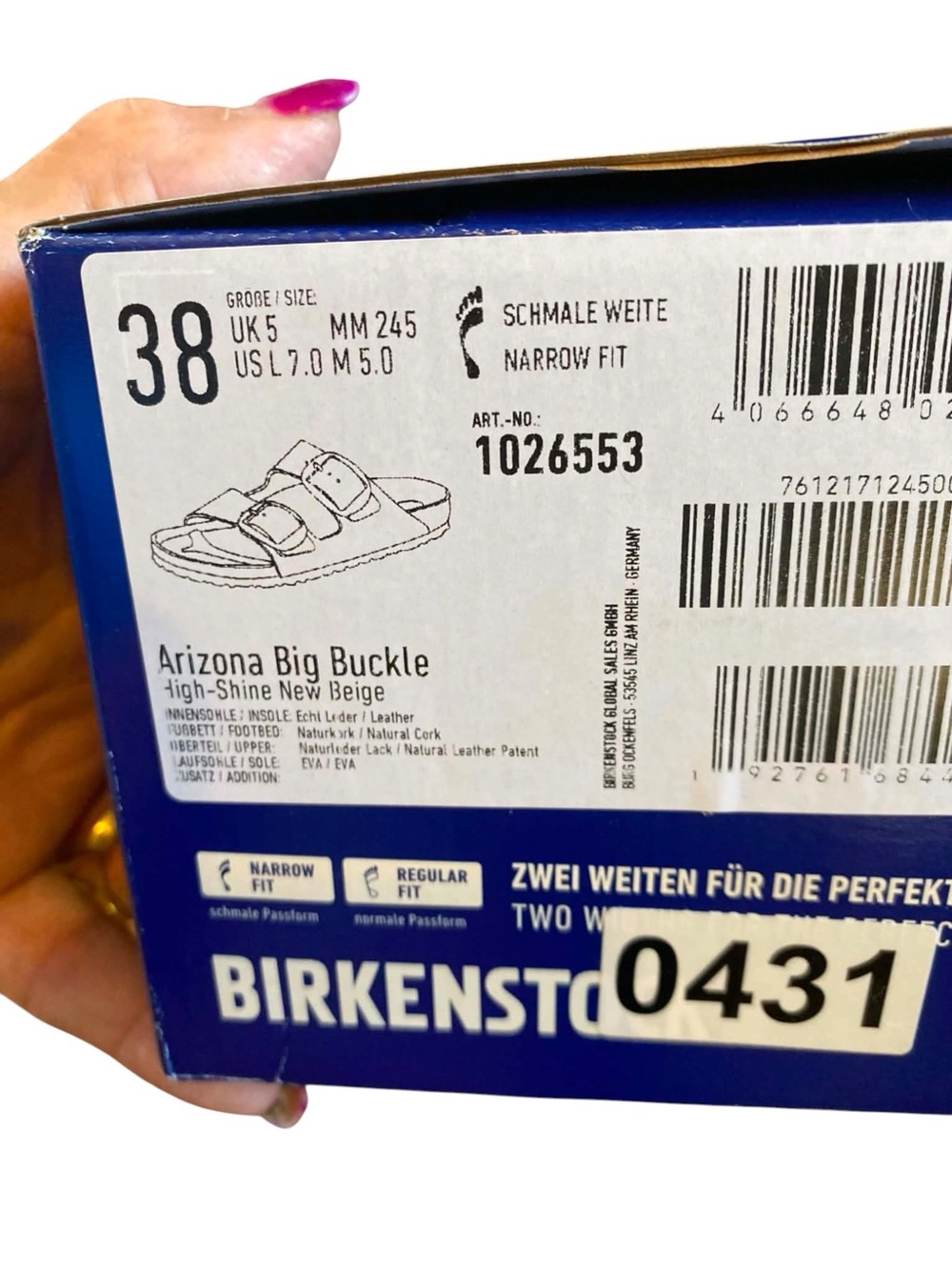 NWT Birkenstock Sandals Arizona Big Buckle Size 7 (38) New Beige - Picture 5 of 5